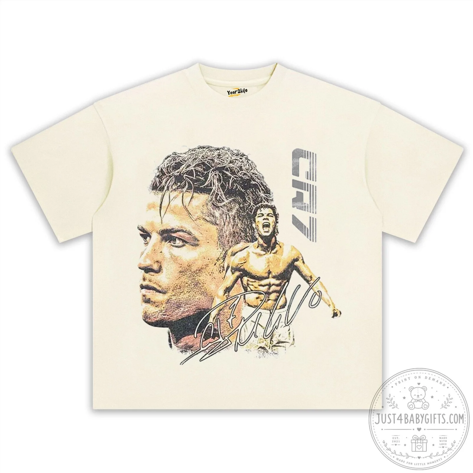 Cristiano Ronaldo Soccer Legend Graphic Print Short Sleeve T-Shirt 8 Cristiano Ronaldo Soccer Legend Graphic Print Short Sleeve T-Shirt