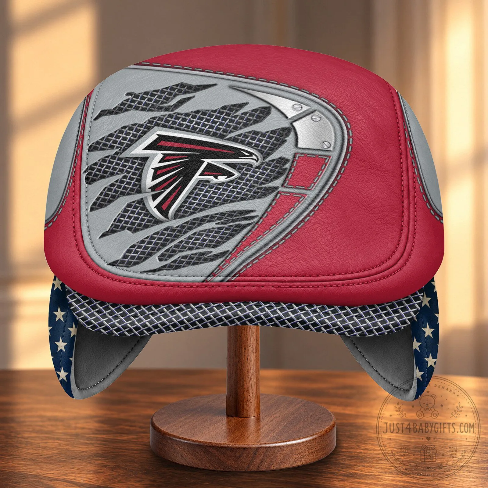 Flat Cap with Foldable Ear Flaps for Atlanta Falcons NFL Fans 11 Flat Cap with Foldable Ear Flaps for Atlanta Falcons NFL Fans