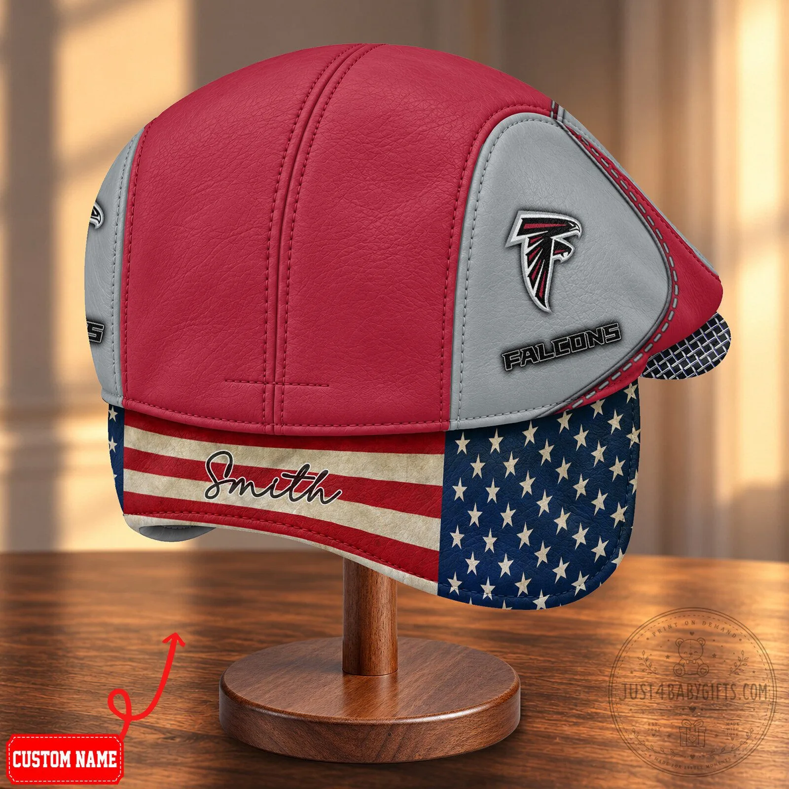 Flat Cap with Foldable Ear Flaps for Atlanta Falcons NFL Fans 12 Flat Cap with Foldable Ear Flaps for Atlanta Falcons NFL Fans