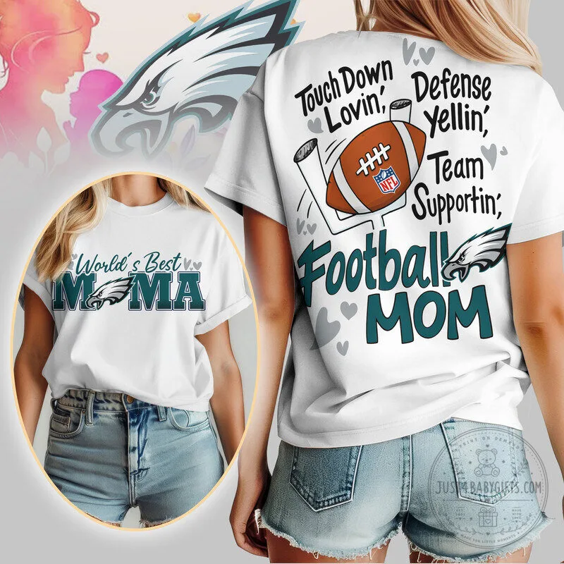 Philadelphia Football Mom Touchdown Lovin' Defense Yellin' Team Supportin' T-Shirt
