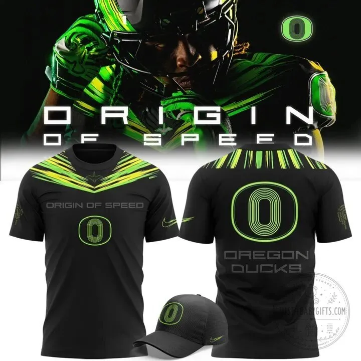 Oregon Ducks Football Team Origin Of Speed Black T-Shirt