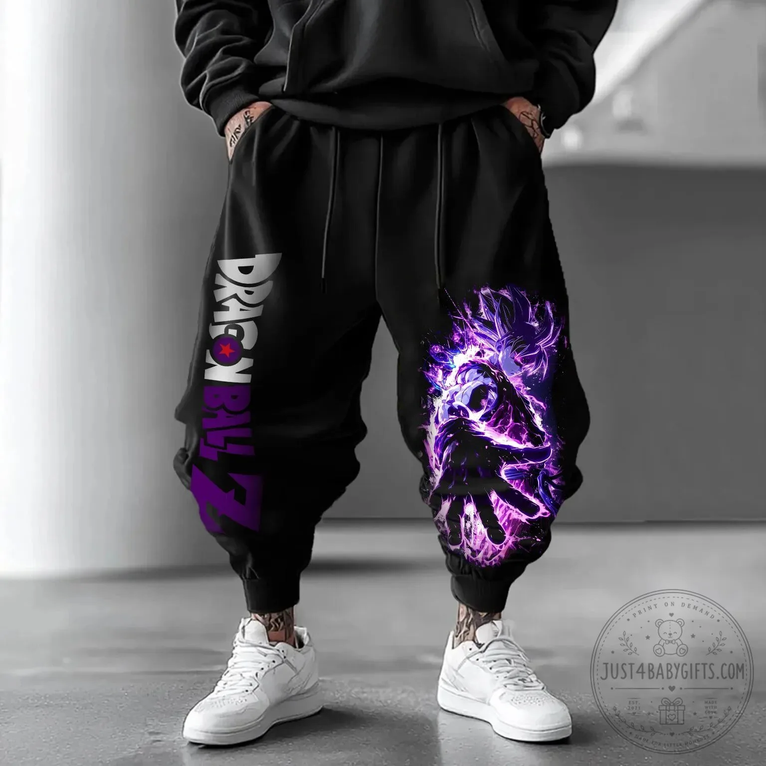 Dragon Ball Z Super Saiyan Goku Anime Graphic Print Casual Jogger Pants