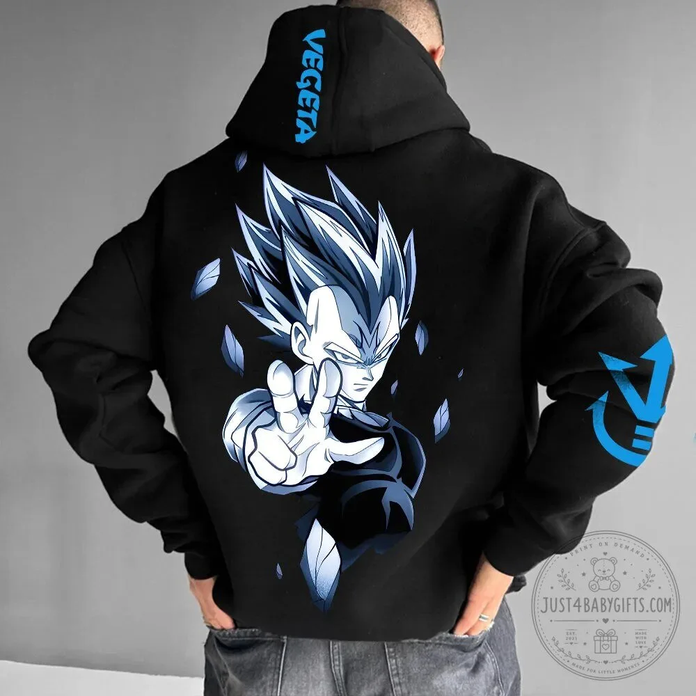 Dragon Ball Z Vegeta Super Saiyan Blue Power Anime Hoodie