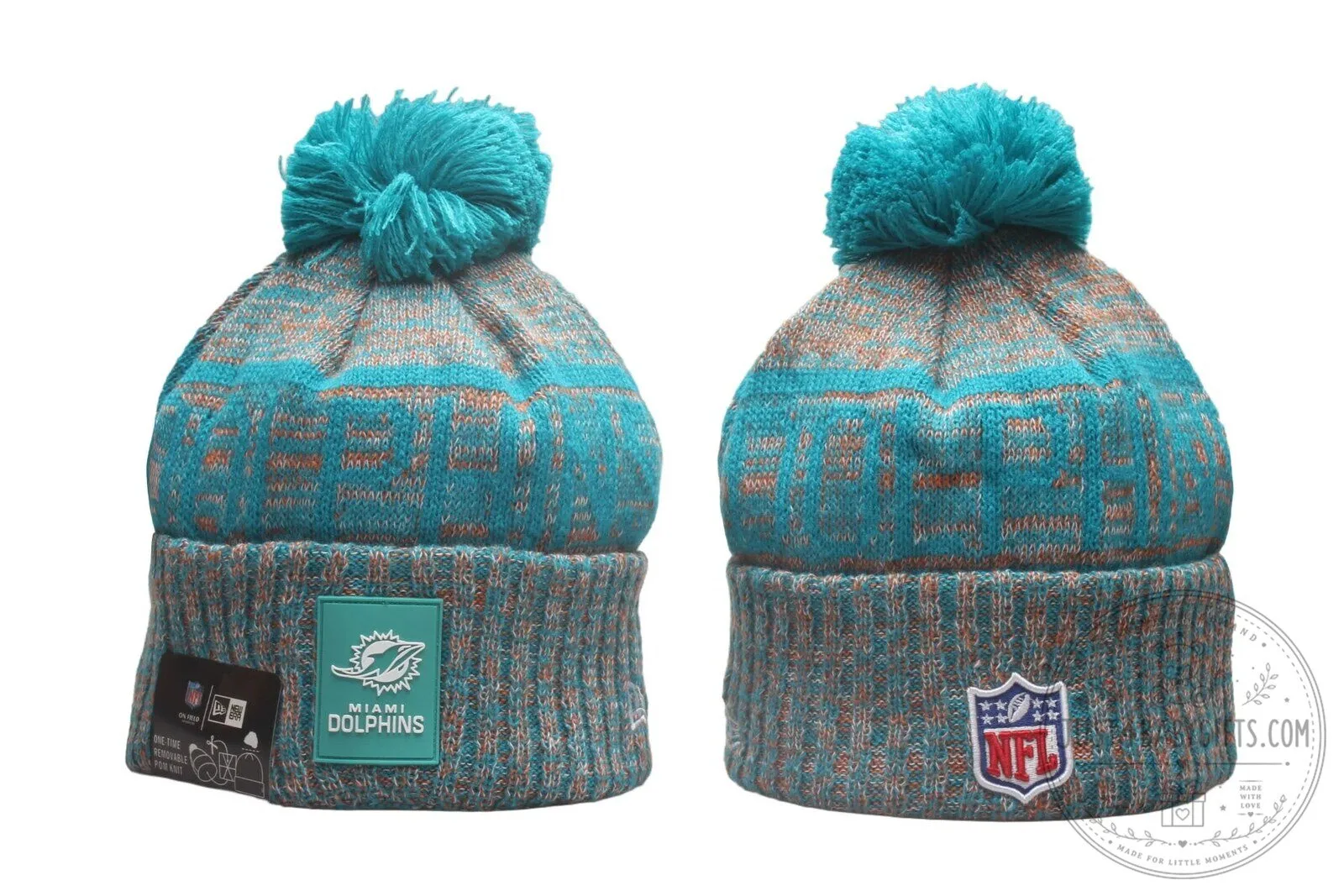 Miami Dolphins Teal Knit Pom Beanie Hat 5 Miami Dolphins Teal Knit Pom Beanie Hat