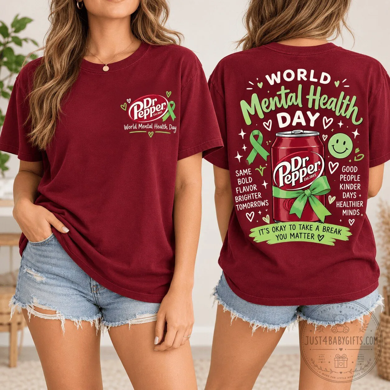 Dr Pepper World Mental Health Day Awareness Graphic T-Shirt