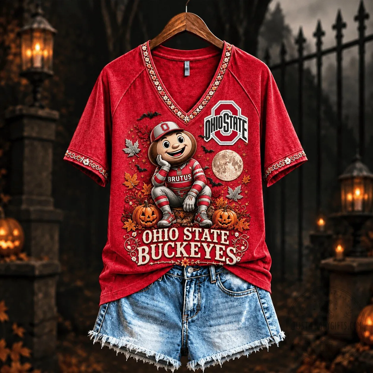 Spooky Season Ohio State Buckeyes Brutus Mascot Halloween T-Shirt