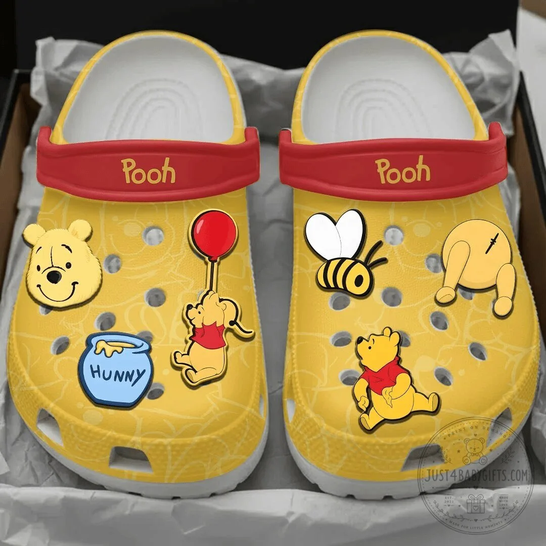 Winnie the Pooh Yellow Cartoon Character Clogs 2 Winnie the Pooh Yellow Cartoon Character Clogs