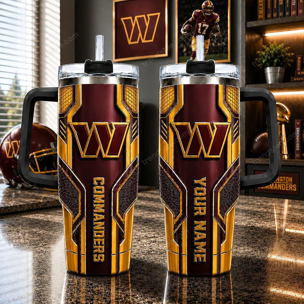 Personalized Stainless Steel Tumbler for Washington Commanders Football Team Fans