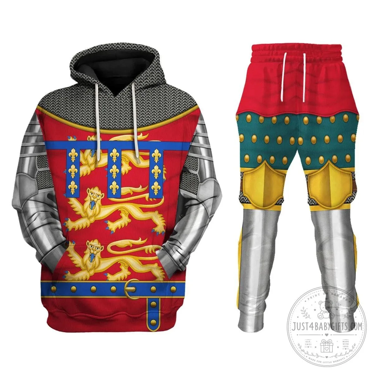 Henry of Grosmont Duke of Lancaster Medieval Knight Armor Costume Hoodie 16 Henry of Grosmont Duke of Lancaster Medieval Knight Armor Costume Hoodie