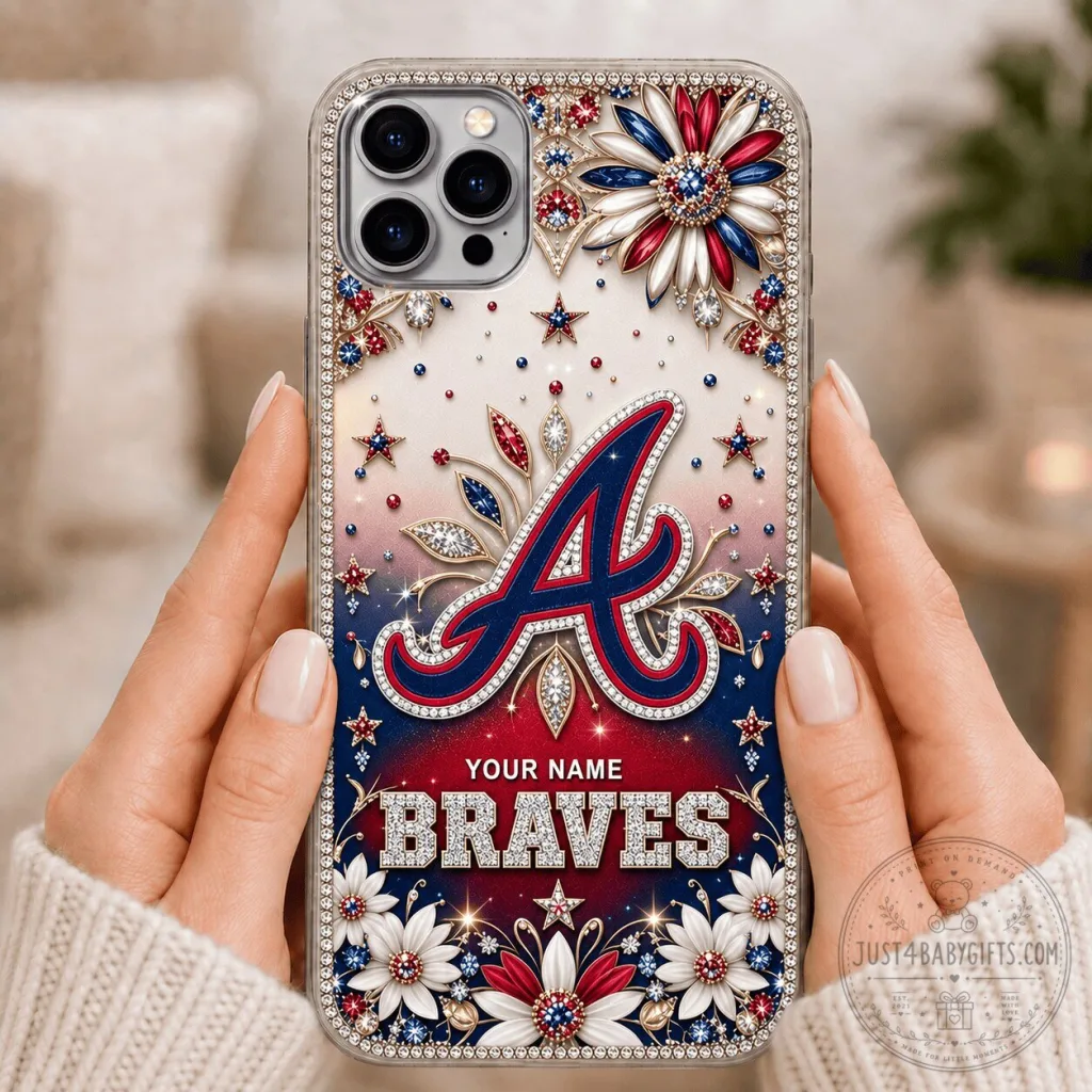 Atlanta Braves Baseball Team Personalized Bling Phone Case for iPhone Atlanta Braves Baseball Team Personalized Bling Phone Case for iPhone