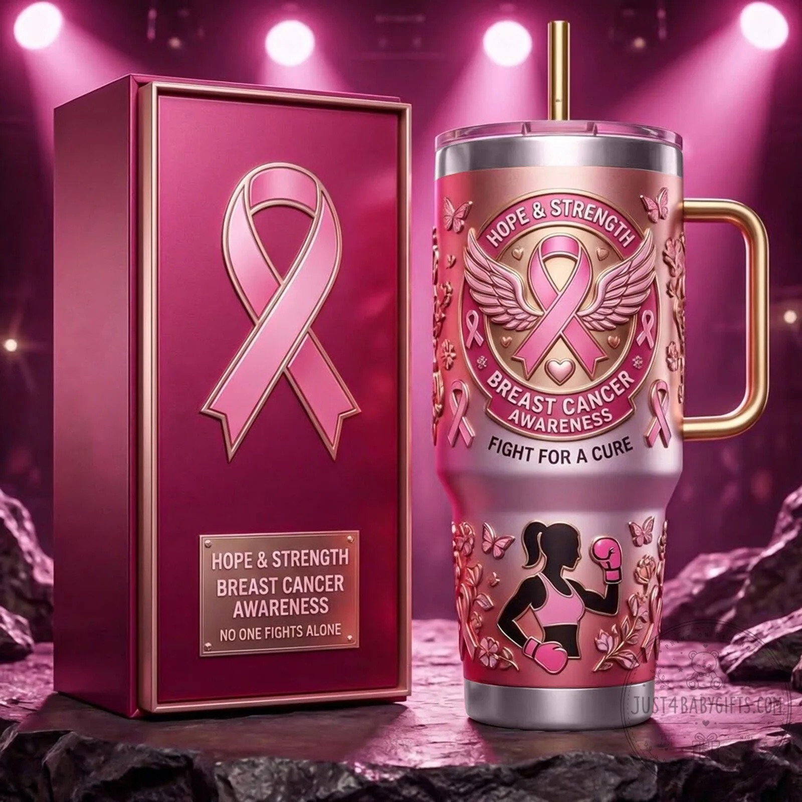 Breast Cancer Awareness Hope Strength Fight For A Cure Tumbler