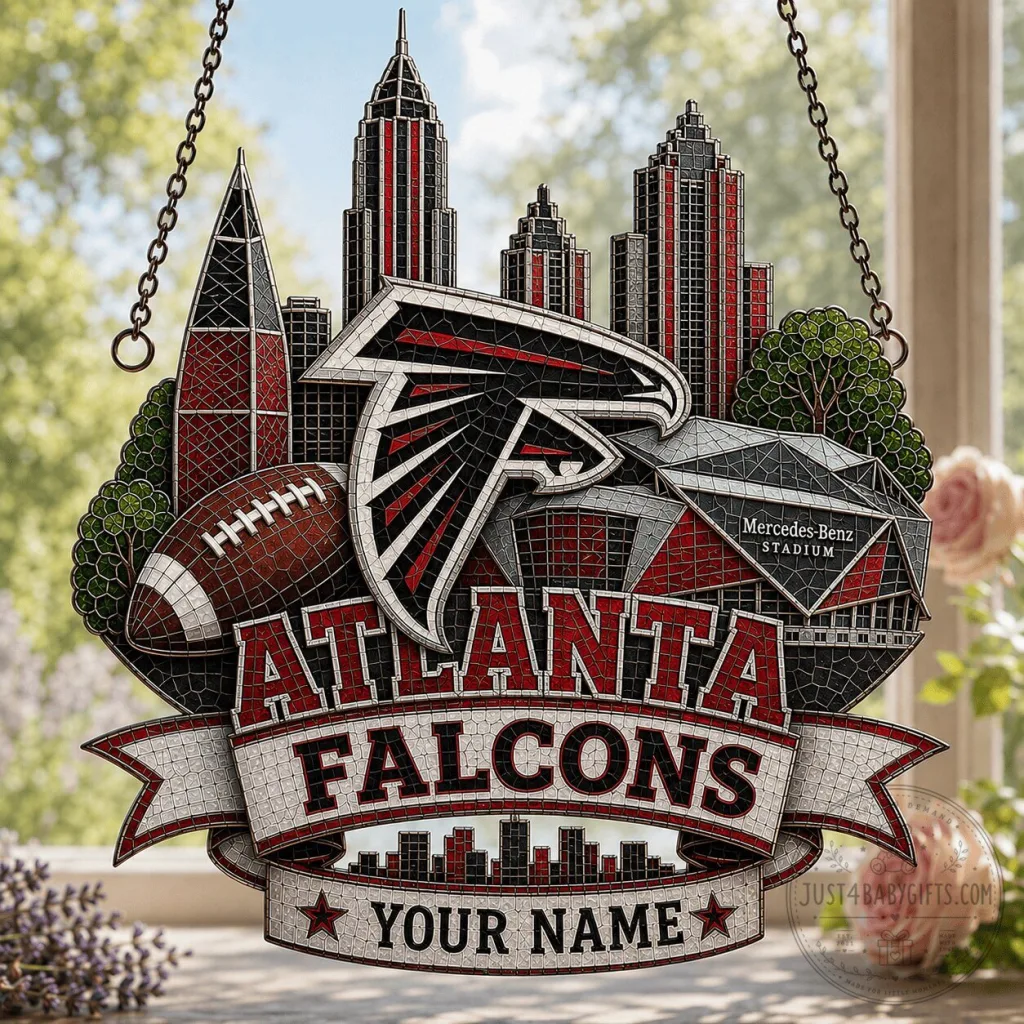 Atlanta Falcons Personalized Stained Glass Window Hanging Suncatcher Atlanta Falcons Personalized Stained Glass Window Hanging Suncatcher