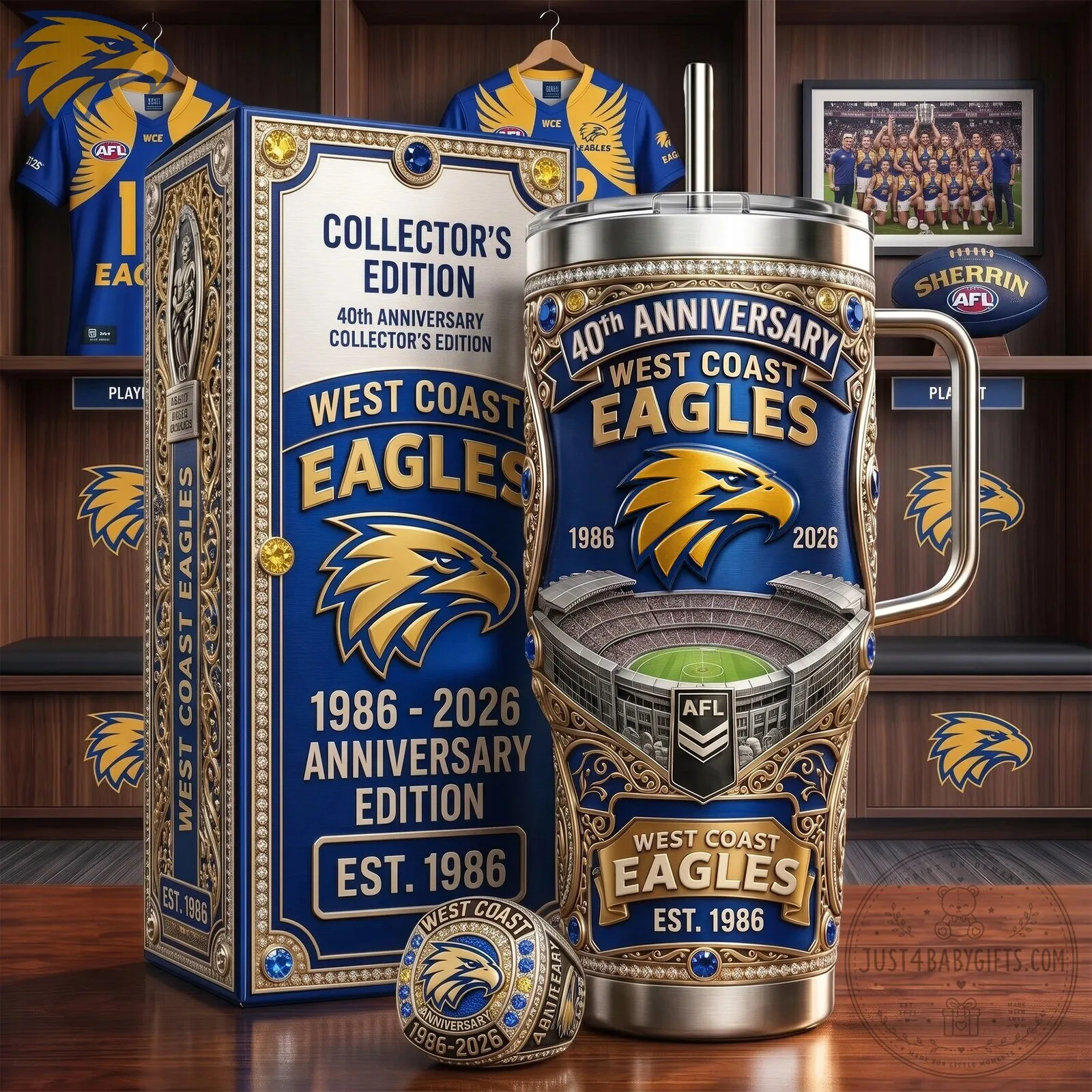 West Coast Eagles 40th Anniversary Collector's Edition Stainless Steel Tumbler