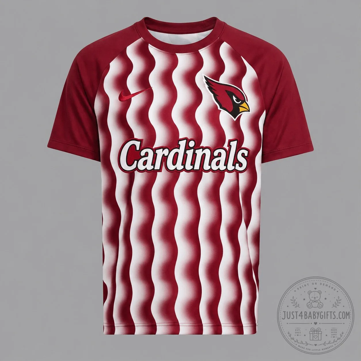 Arizona Cardinals Football Team Wavy Pattern Fan T-Shirt