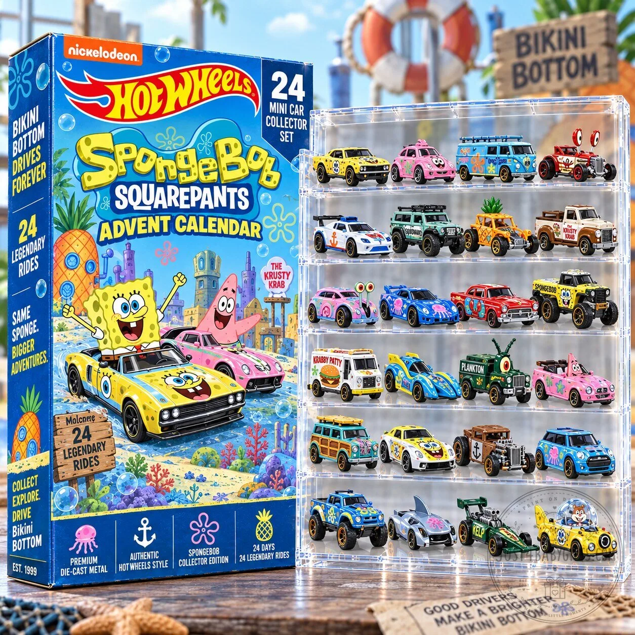 SpongeBob SquarePants Hot Wheels 24 Mini Car Collector Advent Calendar