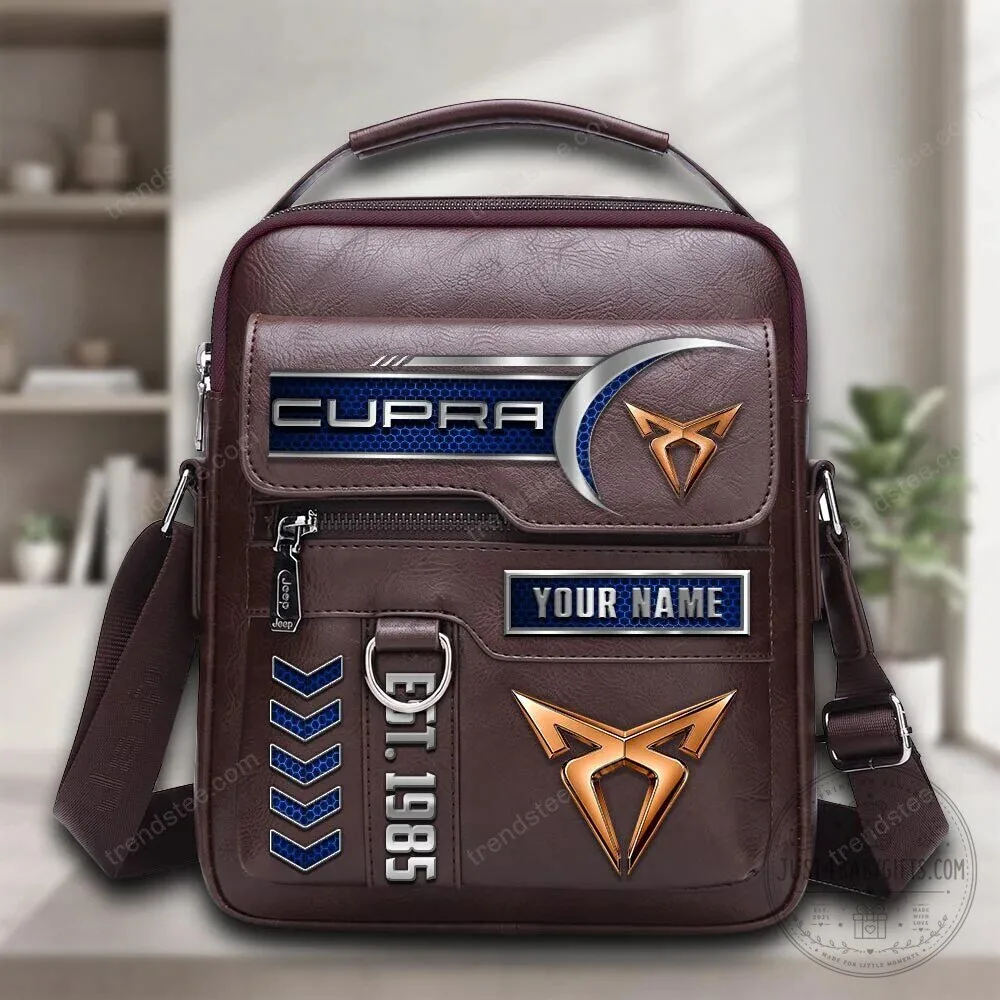 Cupra Personalized Name Est 1985 Leather Shoulder Bag