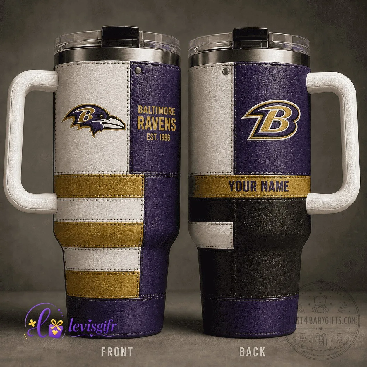 Baltimore Ravens Football Team Personalized Stainless Steel Tumbler