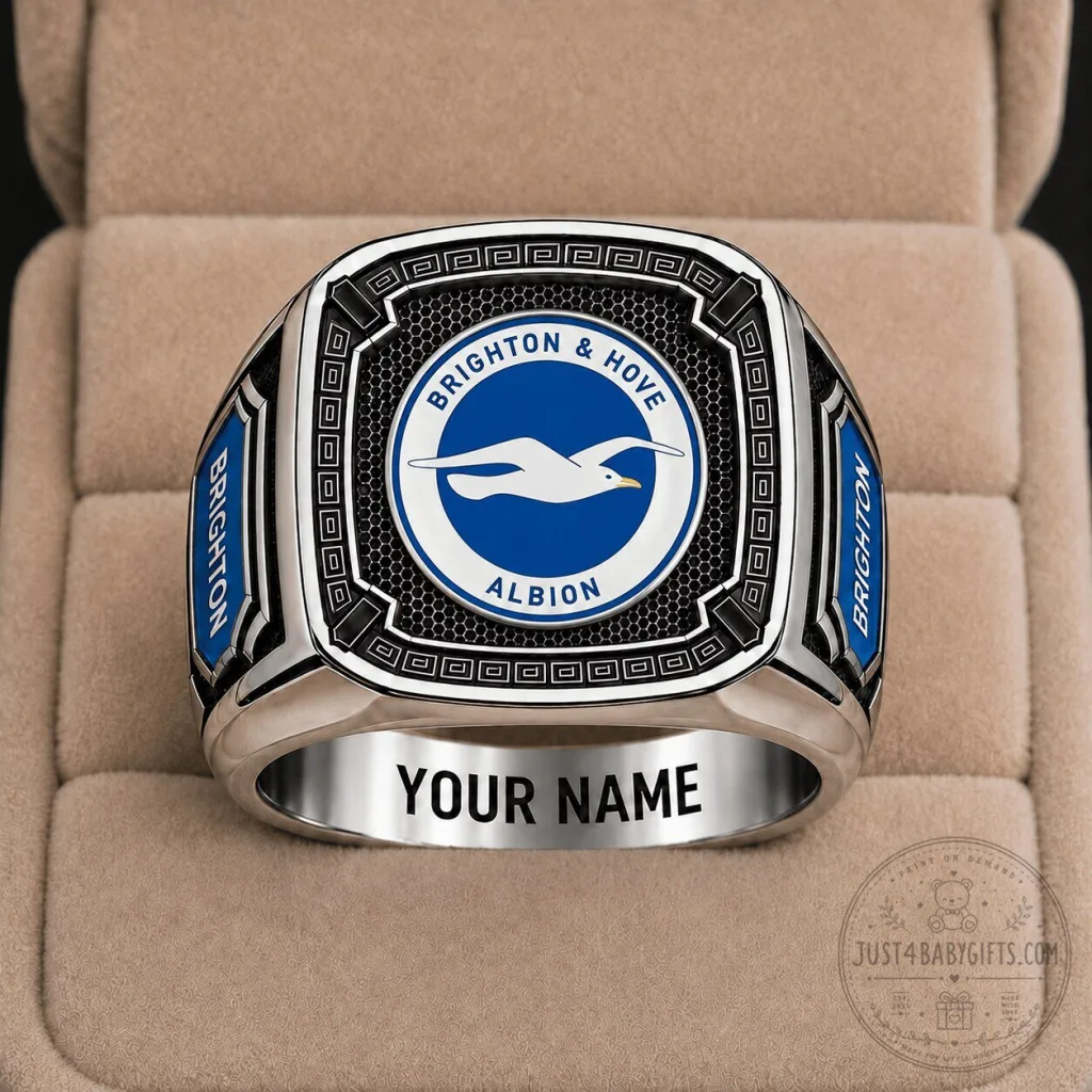 Brighton And Hove Albion Football Club Personalized Engraved Fan Ring Brighton And Hove Albion Football Club Personalized Engraved Fan Ring