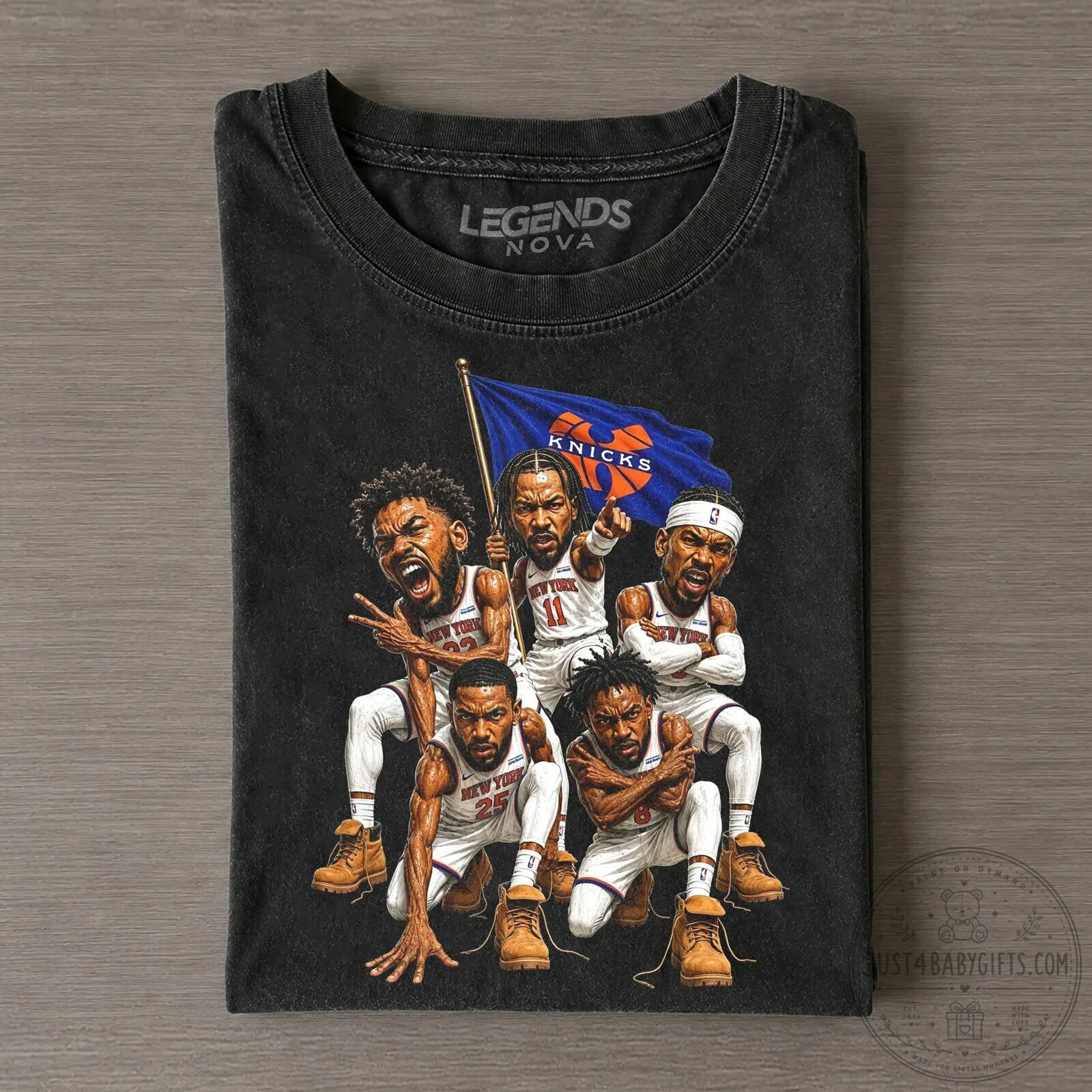 New York Knicks Basketball Team Vintage Caricature Graphic T-Shirt 2 New York Knicks Basketball Team Vintage Caricature Graphic T-Shirt