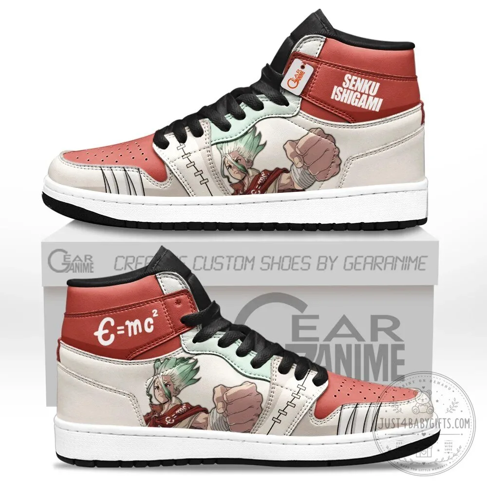 Dr Stone Senku Ishigami Anime High Top Sneakers Shoes