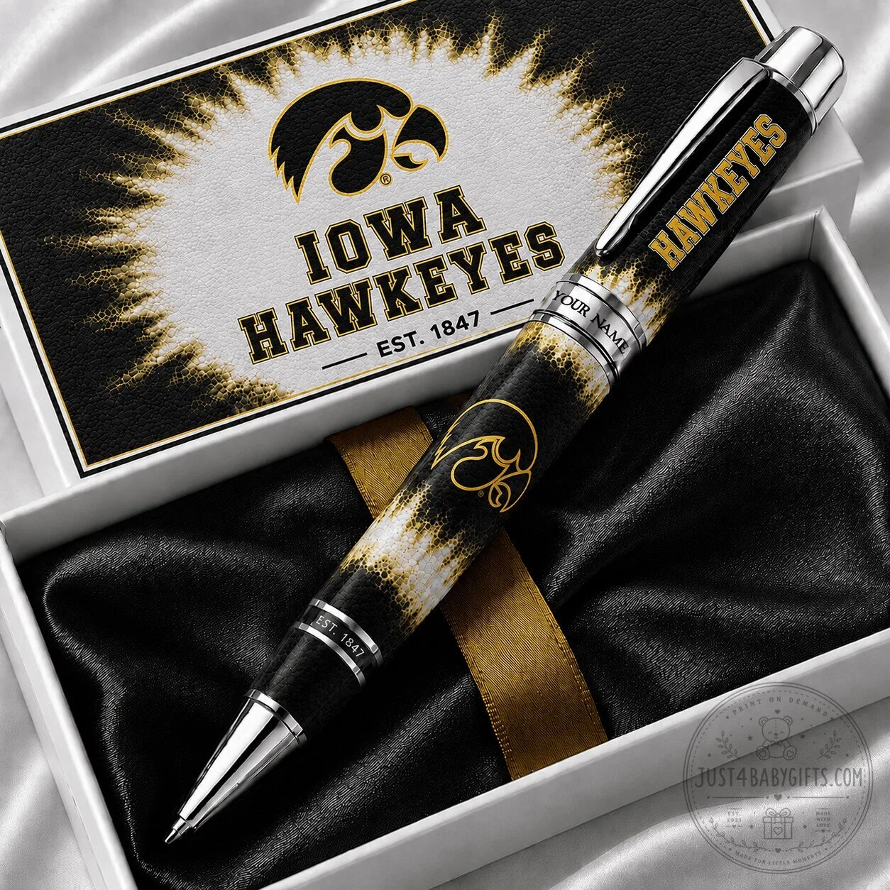 Iowa Hawkeyes NCAA Ballpoint Pen Custom Name University of Iowa Gift