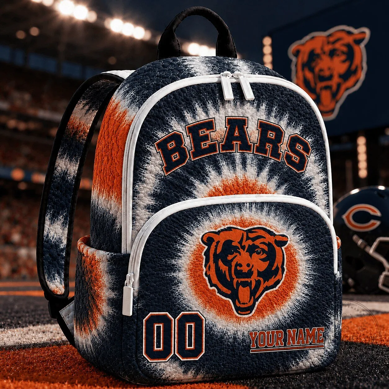 Chicago Bears NFL Tie-Dye Quilted Backpack Custom Name Gifts For Fan