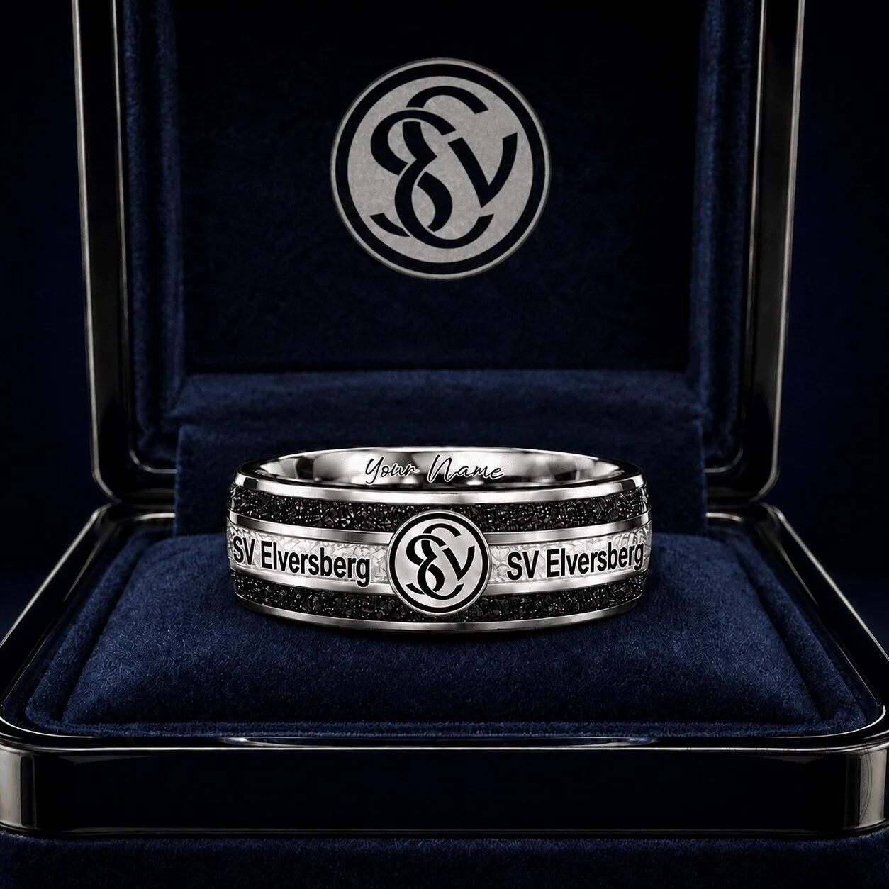 SV Elversberg Bundesliga Black Diamond Custom Engraved Ring 1 SV Elversberg Bundesliga Black Diamond Custom Engraved Ring