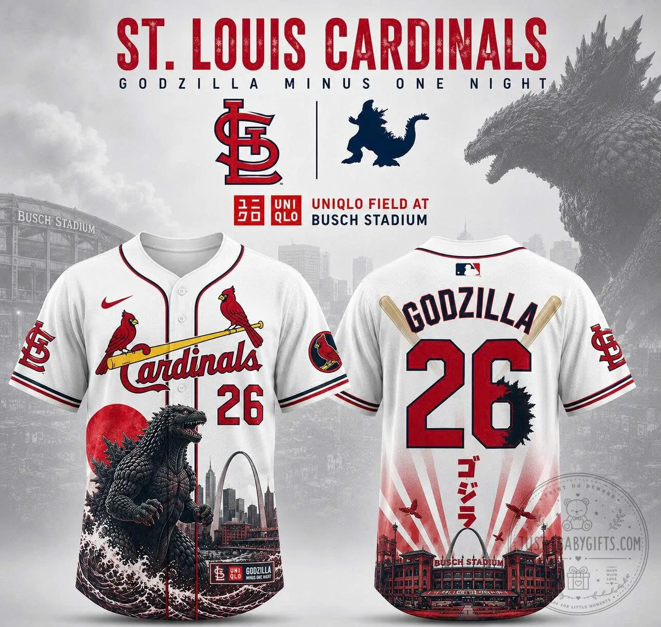 St. Louis Cardinals Godzilla Minus One Night Baseball Jersey
