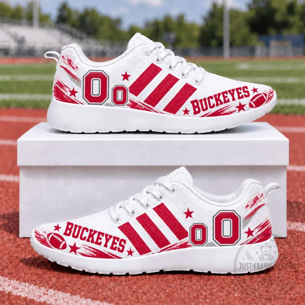 Ohio State Buckeyes Football Team White Casual Sneakers Ohio State Buckeyes Football Team White Casual Sneakers