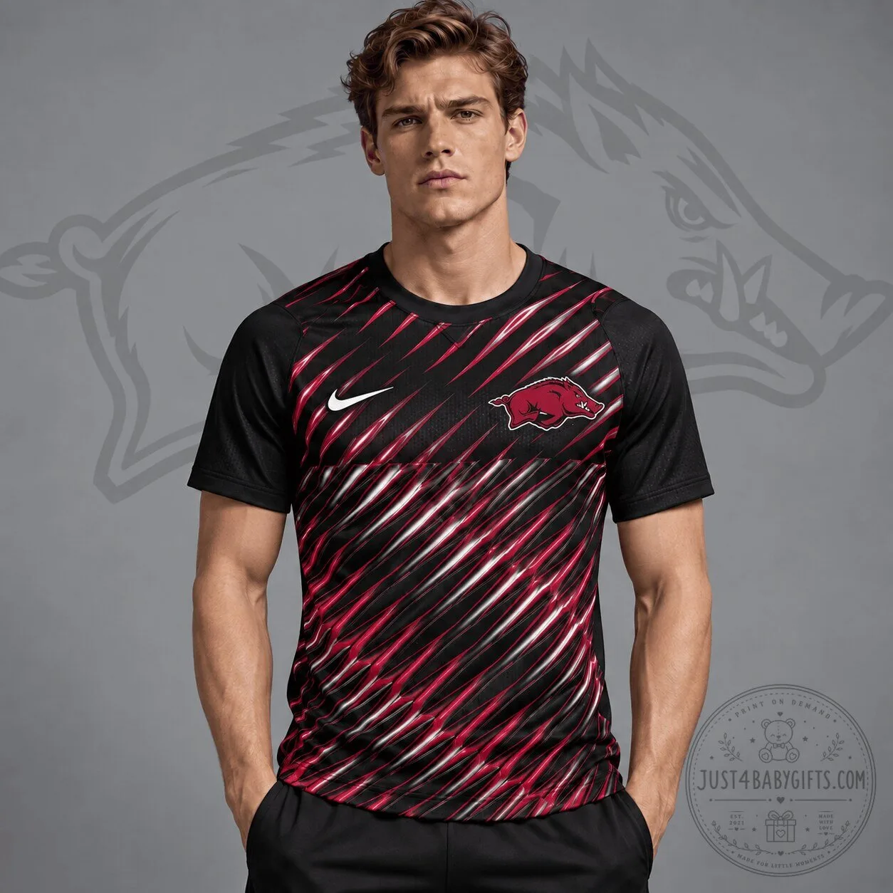 Arkansas Razorbacks Nike Velocity Slash Performance Crewneck T-Shirt