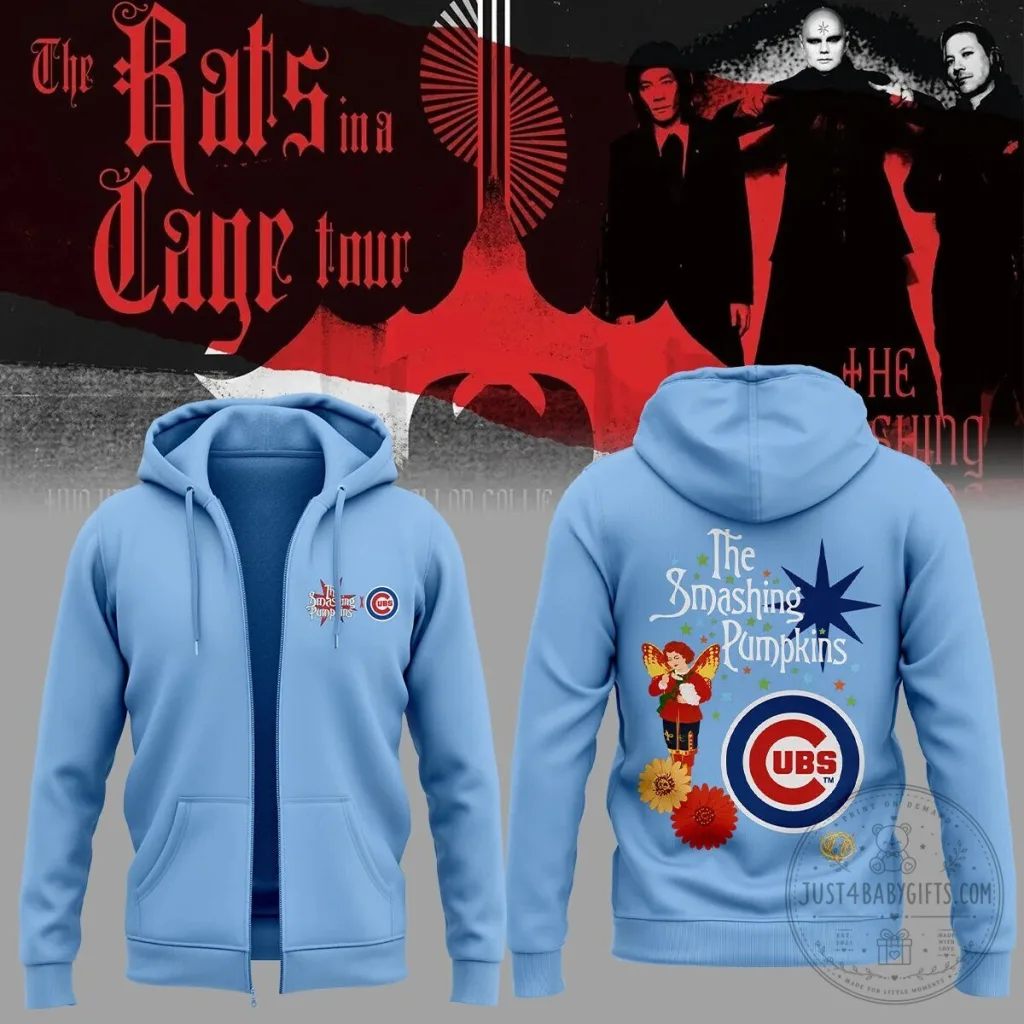The Smashing Pumpkins The Rats in a Cage Tour Light Blue Zip Up Hoodie The Smashing Pumpkins The Rats in a Cage Tour Light Blue Zip Up Hoodie