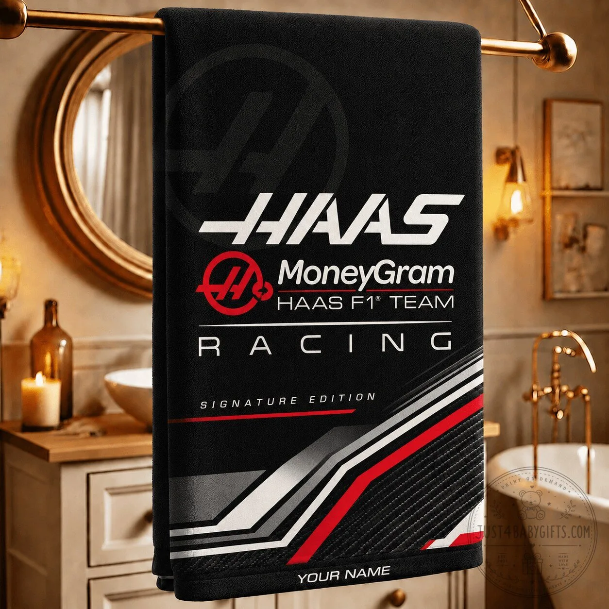 Haas MoneyGram F1 Team Racing Signature Edition Bathroom Towel