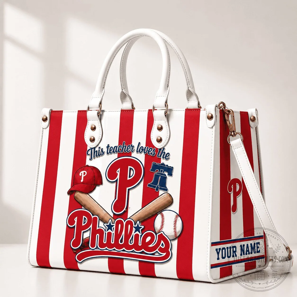 Philadelphia Phillies Baseball Team Striped Personalized Handbag 1 Philadelphia Phillies Baseball Team Striped Personalized Handbag