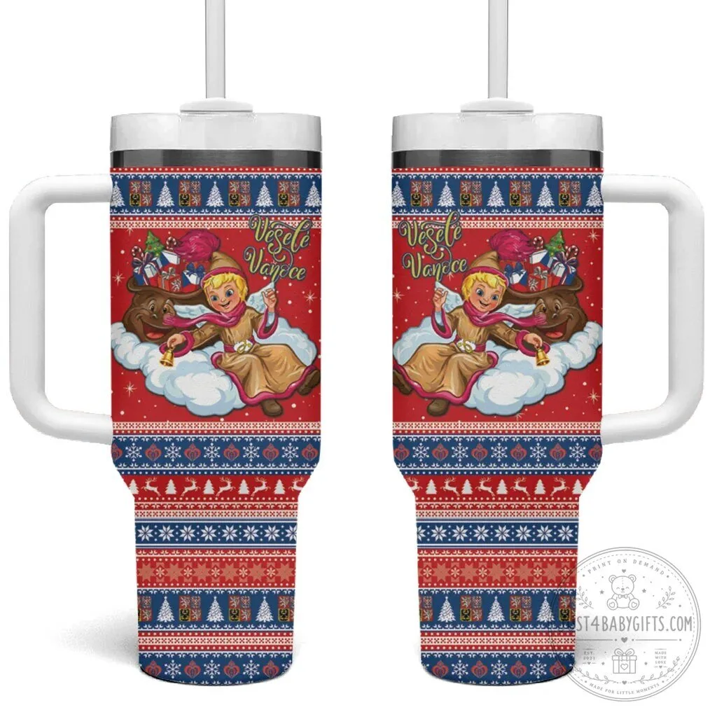 Czech Republic Christmas Jezisek Vesele Vanoce Tumbler With Handle
