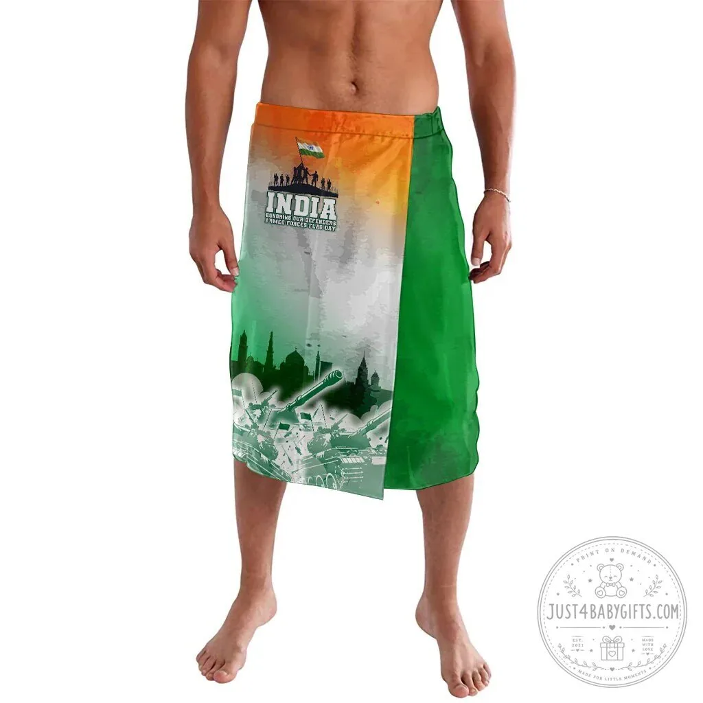 India Armed Forces Flag Day Military Indian Flag Silhouette Lavalava Skirt