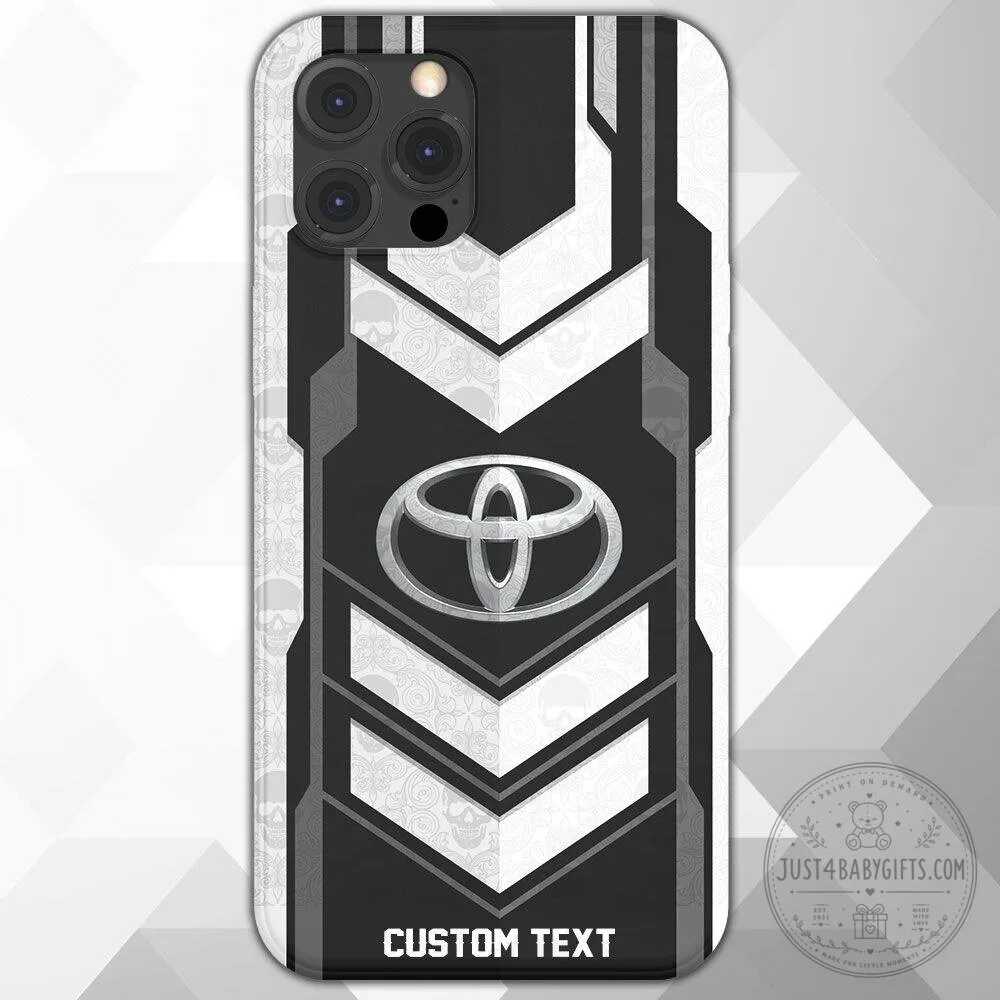 Toyota Car Logo Custom Name Black and White Chevron Pattern Phone Case 7 Toyota Car Logo Custom Name Black and White Chevron Pattern Phone Case
