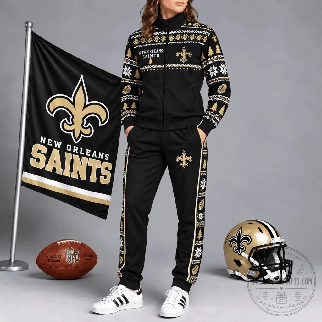 New Orleans Saints Ugly Christmas Sweater Style Tracksuit Jacket New Orleans Saints Ugly Christmas Sweater Style Tracksuit Jacket