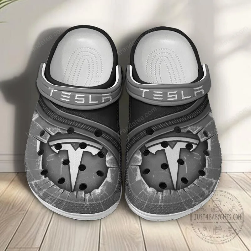 Tesla Logo Black and White Classic Comfortable Crocs Shoes