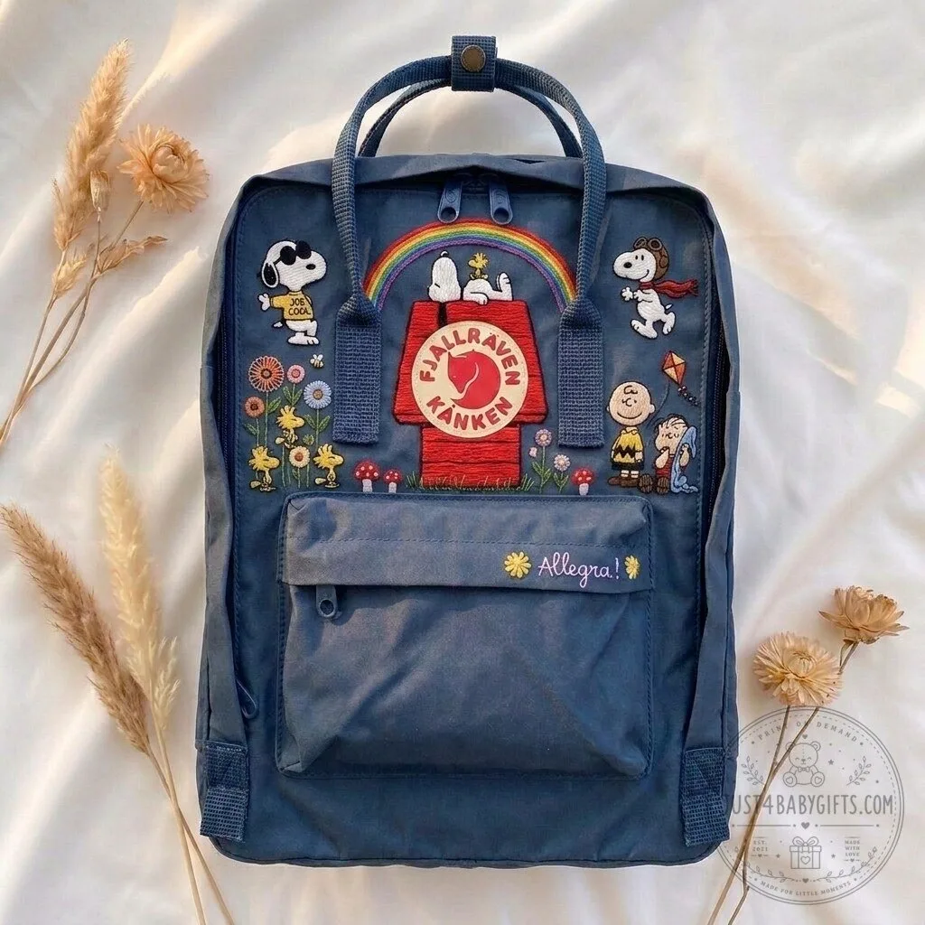 Fjallraven Kanken Backpack Featuring Snoopy from Peanuts Cartoon with Embroidered Design 9 Fjallraven Kanken Backpack Featuring Snoopy from Peanuts Cartoon with Embroidered Design