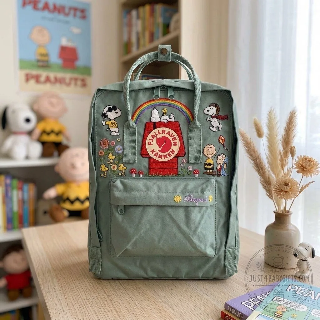 Fjallraven Kanken Backpack Featuring Snoopy from Peanuts Cartoon with Embroidered Design 10 Fjallraven Kanken Backpack Featuring Snoopy from Peanuts Cartoon with Embroidered Design