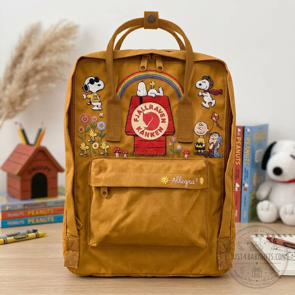 Fjallraven Kanken Backpack Featuring Snoopy from Peanuts Cartoon with Embroidered Design 11 Fjallraven Kanken Backpack Featuring Snoopy from Peanuts Cartoon with Embroidered Design
