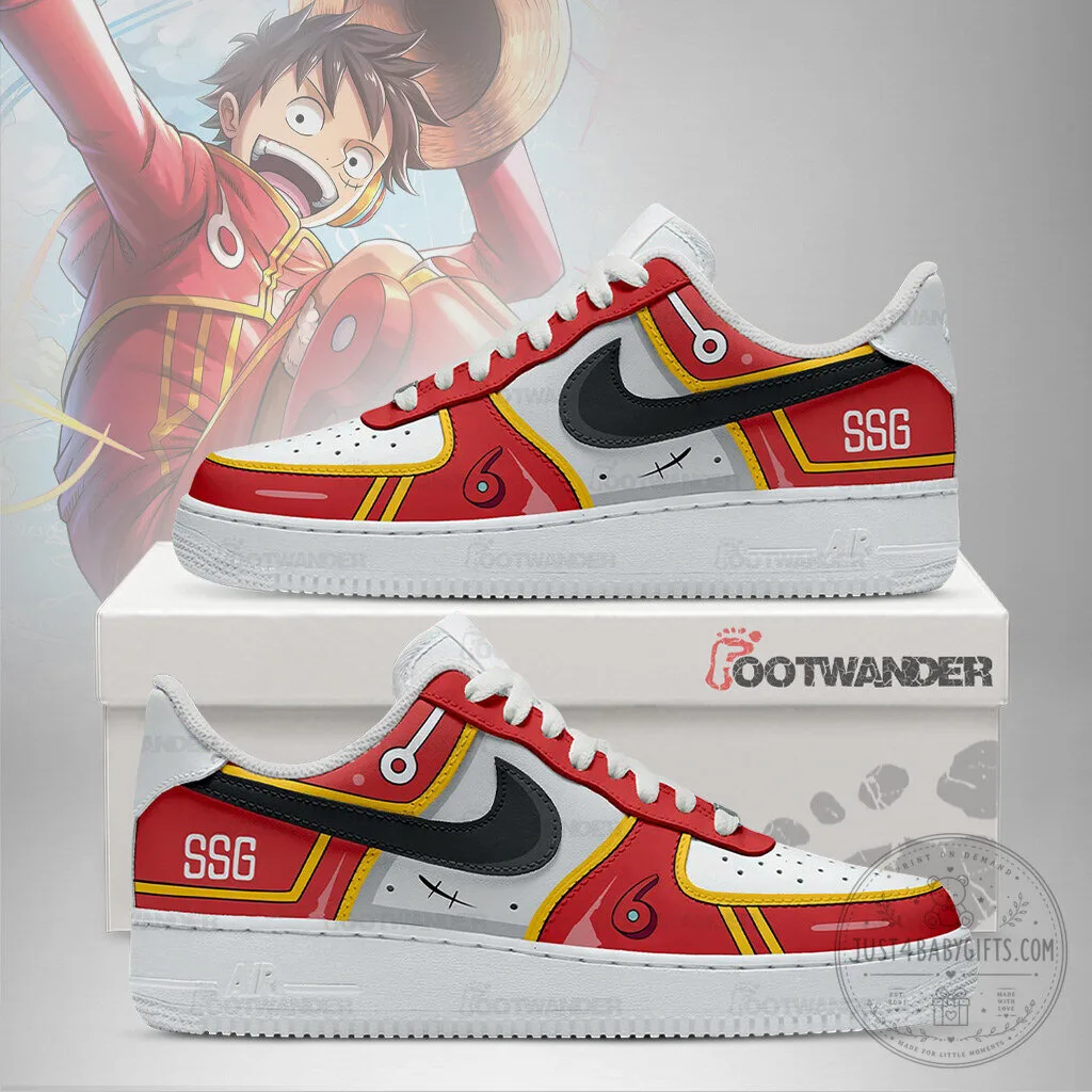 Monkey D. Luffy Egghead Arc One Piece Anime Custom Embossed Logo Shoes