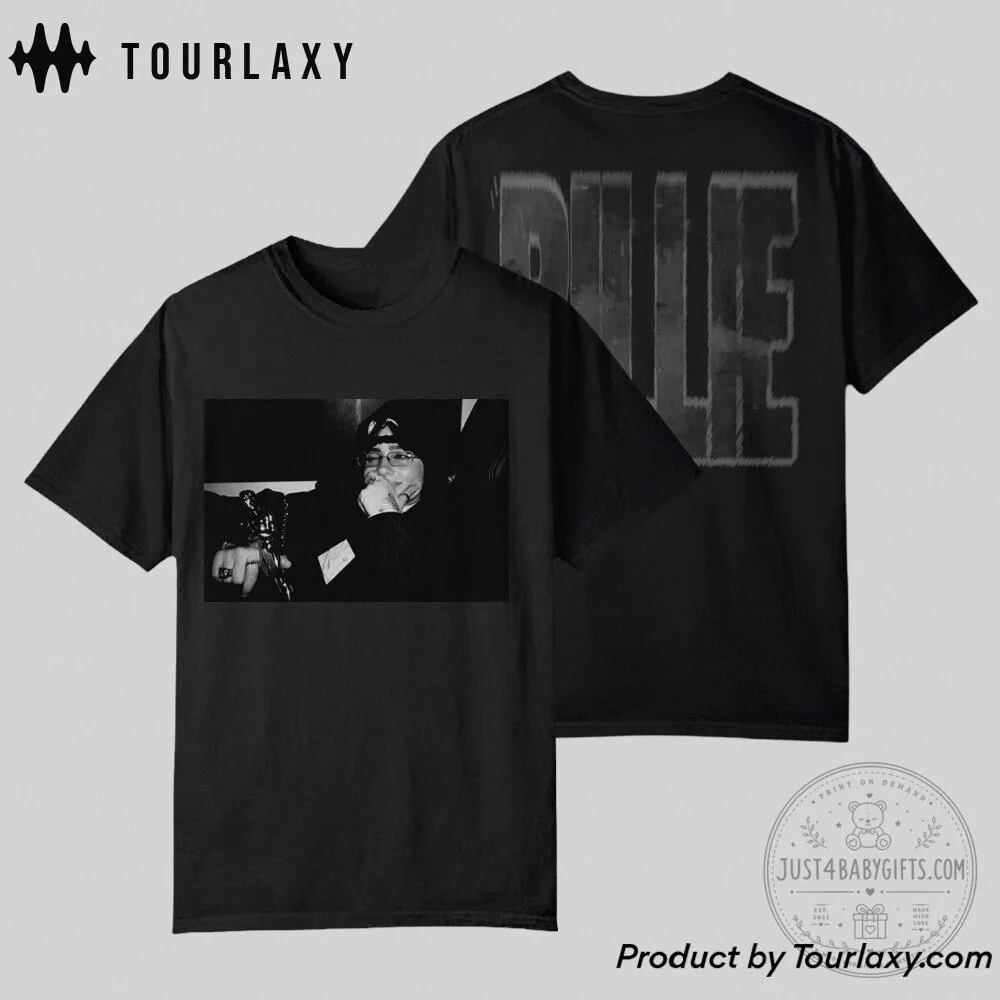 Billie Eilish Shirt, Black and White Photo Graphic Print Short Sleeve T-Shirt