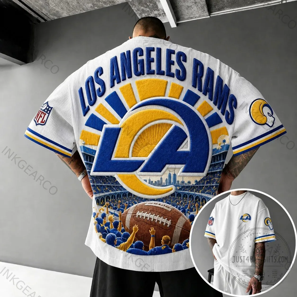 Los Angeles Rams NFL Football Team Fan Hawaiian Shirt