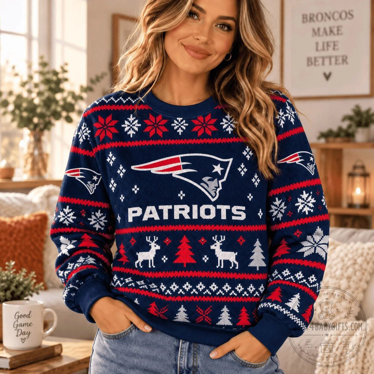 New England Patriots Ugly Christmas Sweater Festive Holiday Sweatshirt for Fans 1 New England Patriots Ugly Christmas Sweater Festive Holiday Sweatshirt for Fans