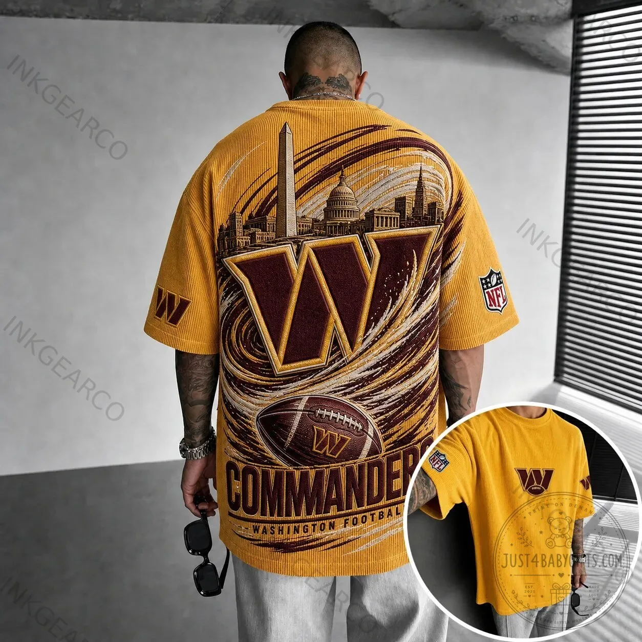 Washington Commanders Football Team Corduroy T-Shirt