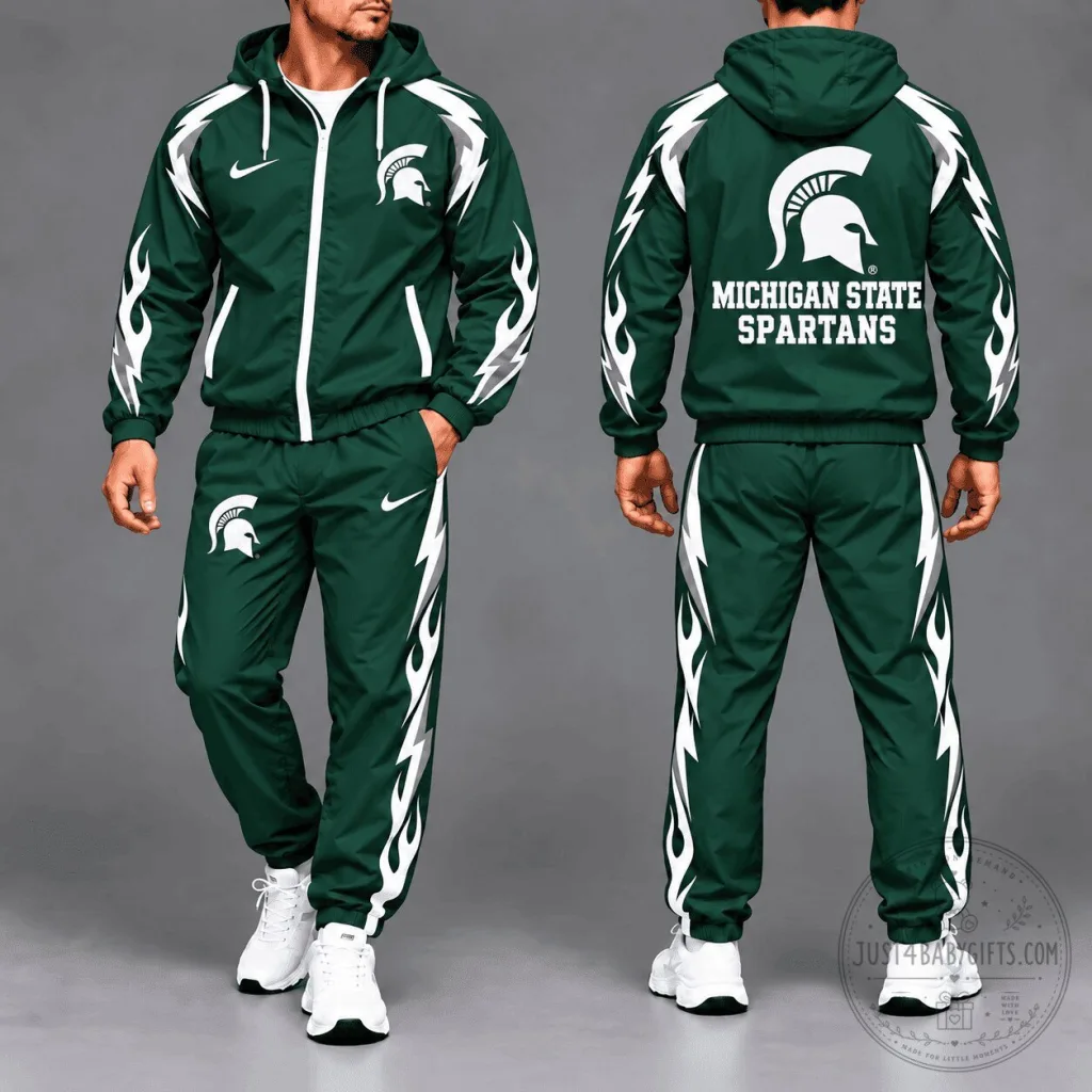Michigan State Spartans NCAA Elevate Performance Full-Zip Hoodie Tracksuit Michigan State Spartans NCAA Elevate Performance Full-Zip Hoodie Tracksuit