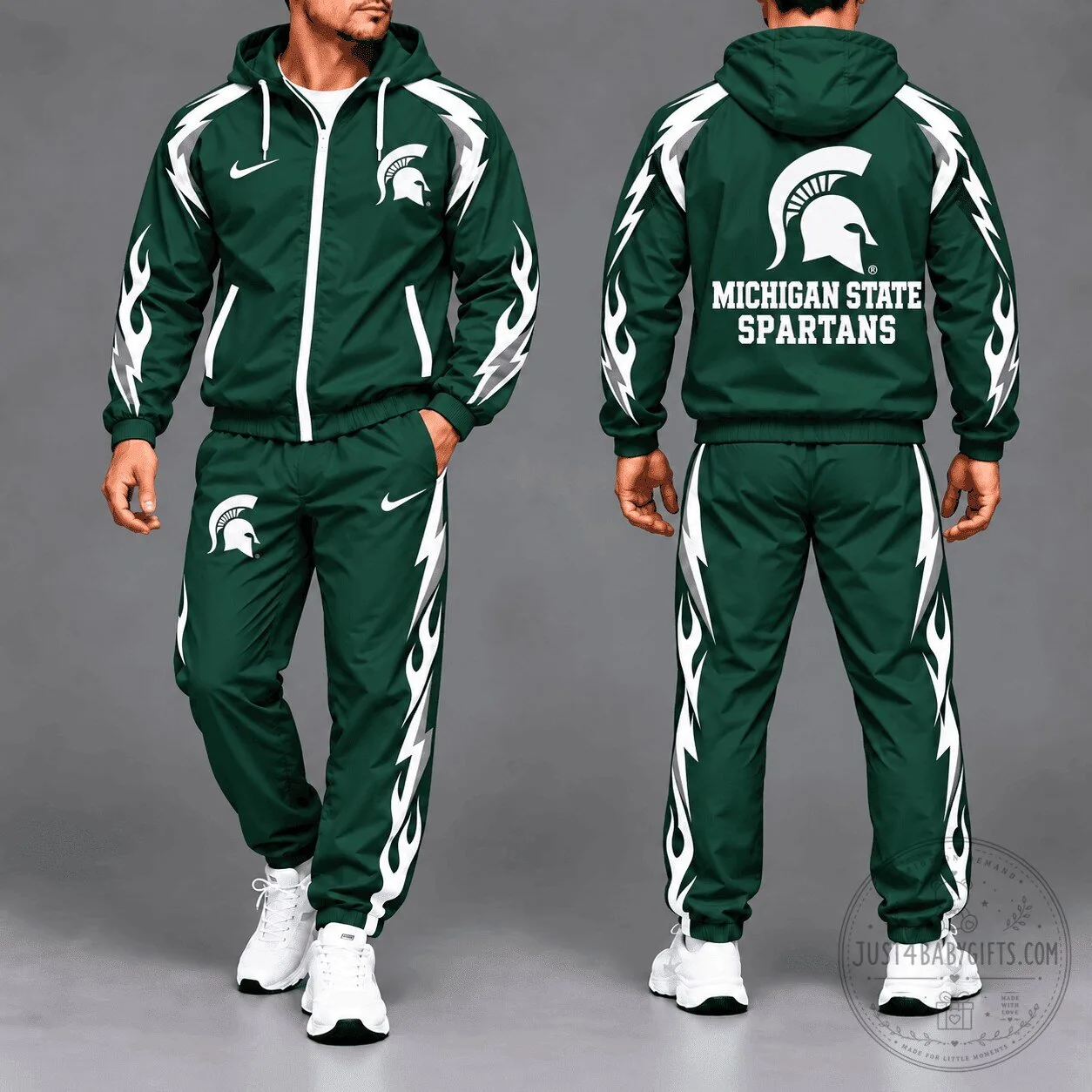 Michigan State Spartans NCAA Elevate Performance Full-Zip Hoodie Tracksuit 5 Michigan State Spartans NCAA Elevate Performance Full-Zip Hoodie Tracksuit
