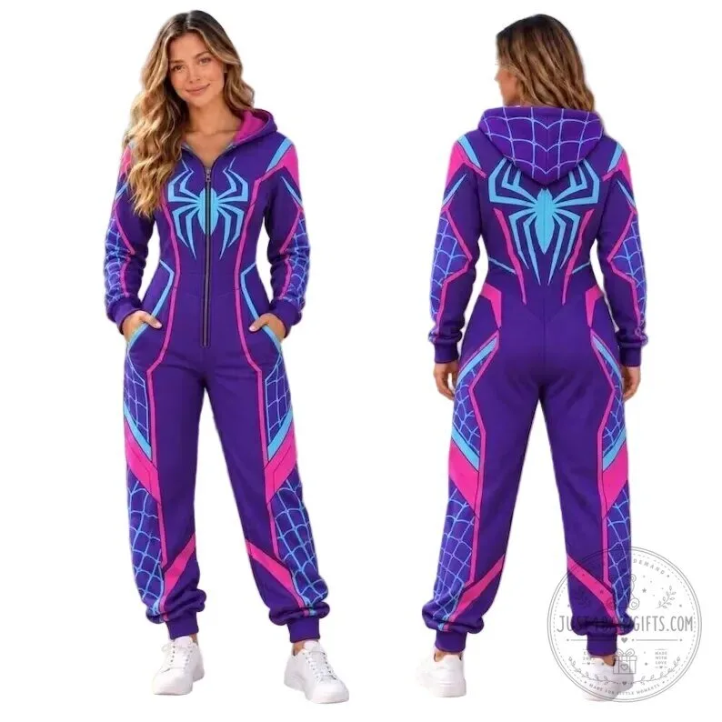 Spider-Gwen Ghost-Spider Purple Hooded Jumpsuit for Women 7 Spider-Gwen Ghost-Spider Purple Hooded Jumpsuit for Women