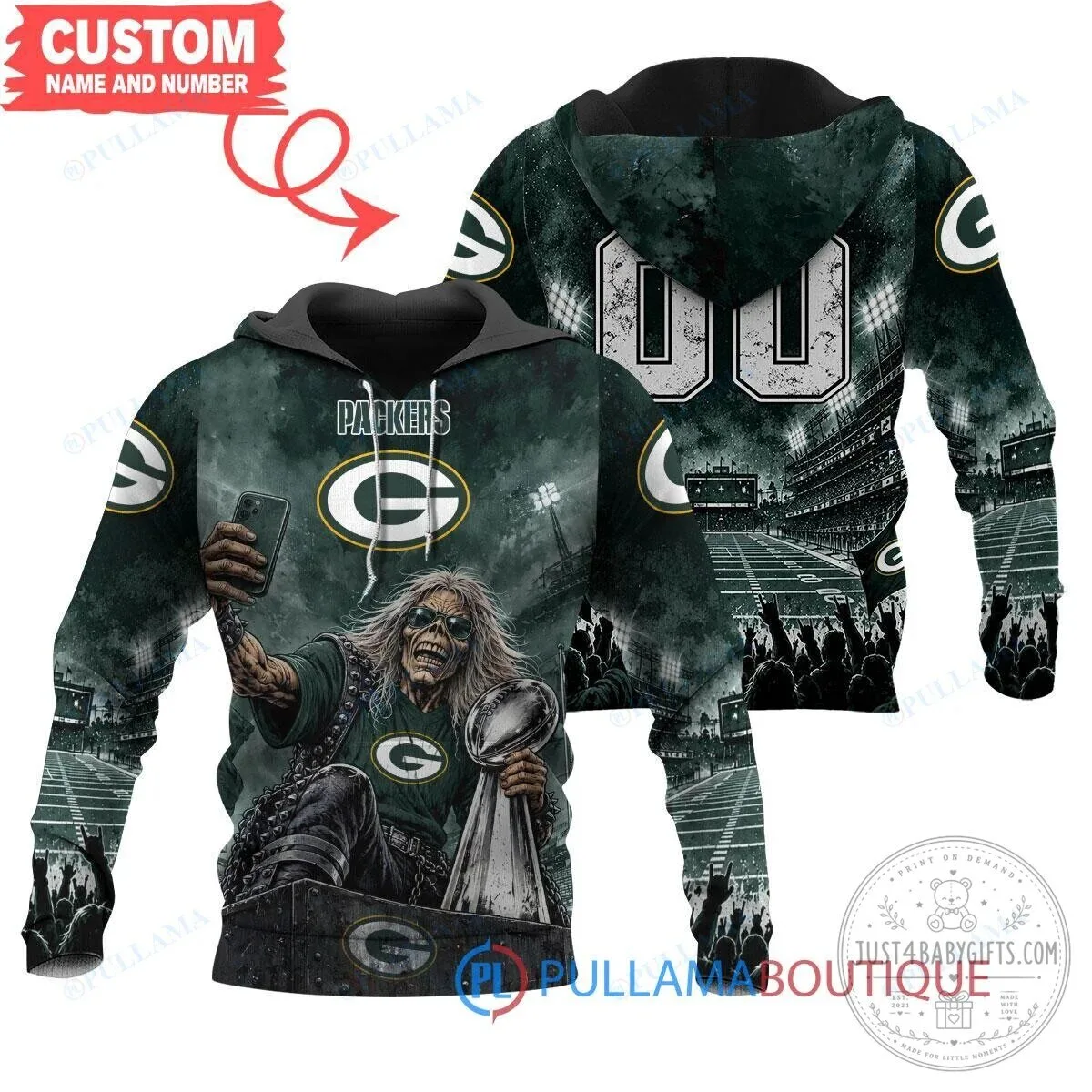 Green Bay Packers Iron Maiden Super Bowl Champions Football Hoodie